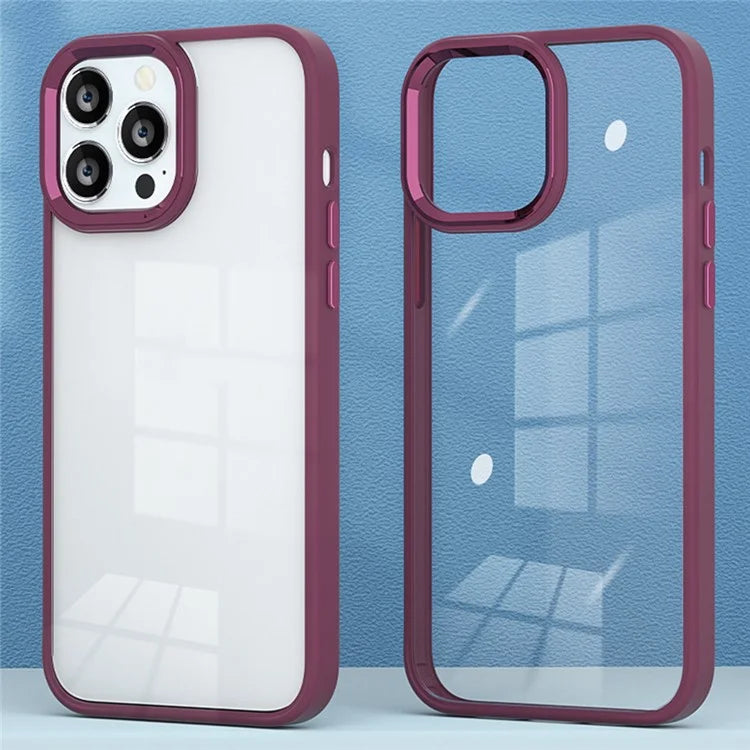 For iPhone 16 Pro Case Candy Color TPU+PC Phone Case Skin-Touch High Transparency Back Cover