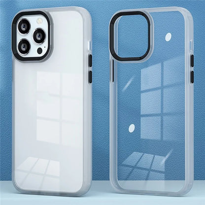 For iPhone 16 Pro Case Candy Color TPU+PC Phone Case Skin-Touch High Transparency Back Cover