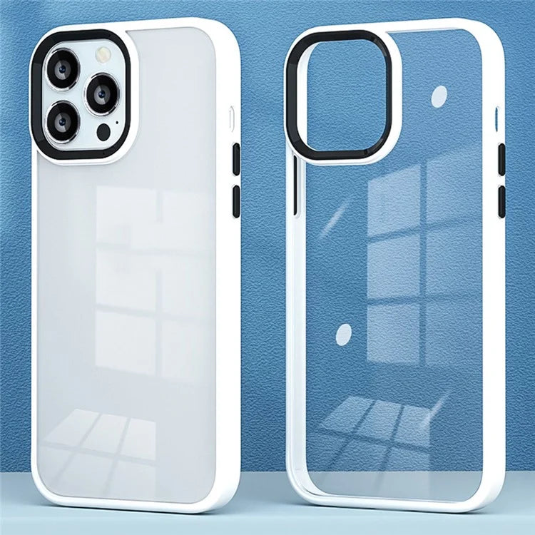 For iPhone 16 Pro Case Candy Color TPU+PC Phone Case Skin-Touch High Transparency Back Cover
