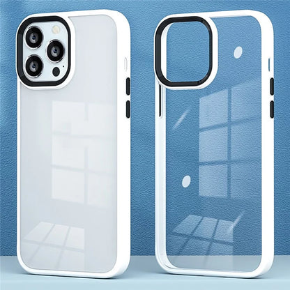 For iPhone 16 Pro Case Candy Color TPU+PC Phone Case Skin-Touch High Transparency Back Cover
