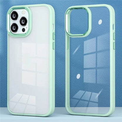 For iPhone 16 Pro Case Candy Color TPU+PC Phone Case Skin-Touch High Transparency Back Cover