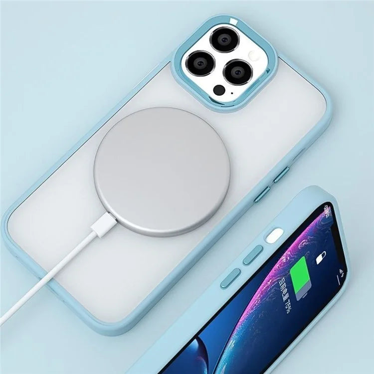 For iPhone 16 Pro Case Candy Color TPU+PC Phone Case Skin-Touch High Transparency Back Cover
