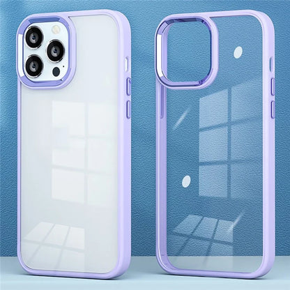 For iPhone 16 Pro Case Candy Color TPU+PC Phone Case Skin-Touch High Transparency Back Cover