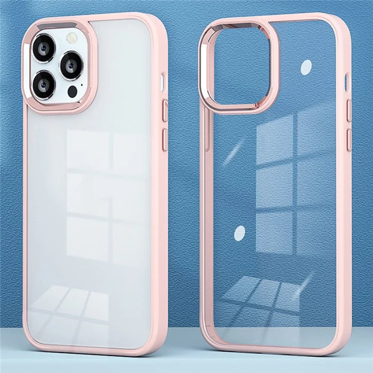 For iPhone 16 Pro Case Candy Color TPU+PC Phone Case Skin-Touch High Transparency Back Cover