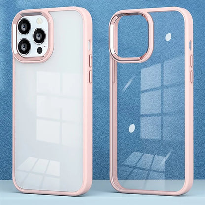 For iPhone 16 Pro Case Candy Color TPU+PC Phone Case Skin-Touch High Transparency Back Cover