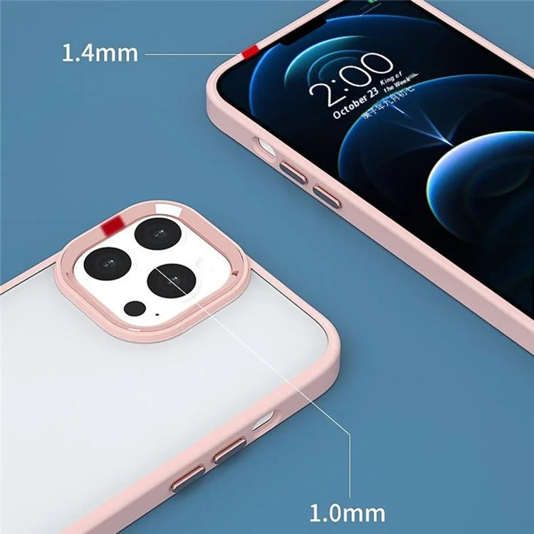 For iPhone 16 Pro Case Candy Color TPU+PC Phone Case Skin-Touch High Transparency Back Cover