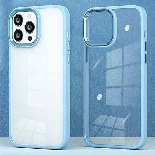 For iPhone 16 Pro Max Case Candy Color TPU+PC Phone Case Skin-Touch High Transparency Back Cover