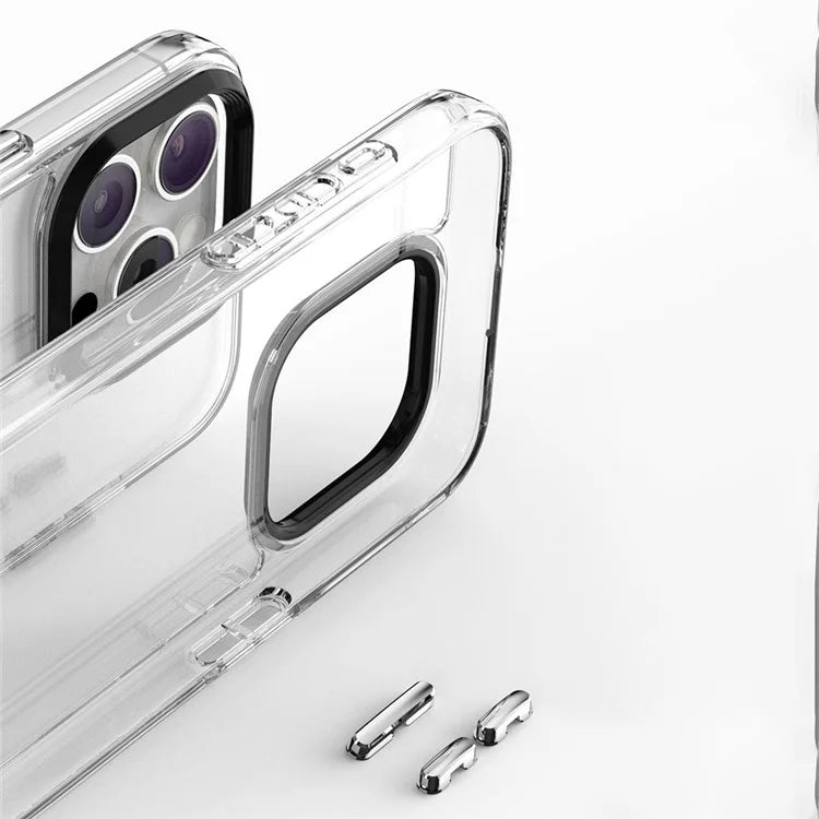 For iPhone 16 Pro Max Case Clear PC+TPU Hybrid Phone Cover with Lanyard