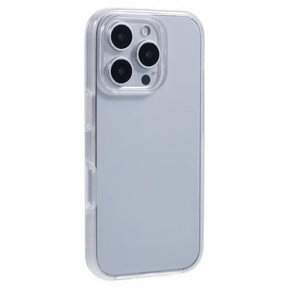 For iPhone 16 Pro Case TPU Frame Clear Acrylic Back Phone Cover with PET Film