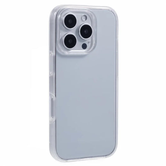 For iPhone 16 Pro Case TPU Frame Clear Acrylic Back Phone Cover with PET Film