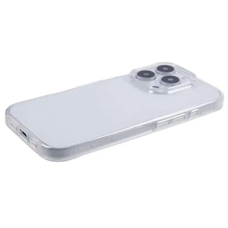 For iPhone 16 Pro Case TPU Frame Clear Acrylic Back Phone Cover with PET Film