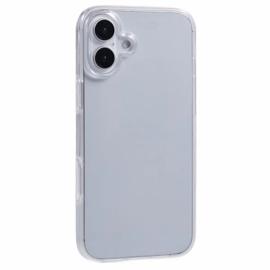 For iPhone 16 Plus Case TPU Frame Clear Acrylic Back Phone Cover with PET Film