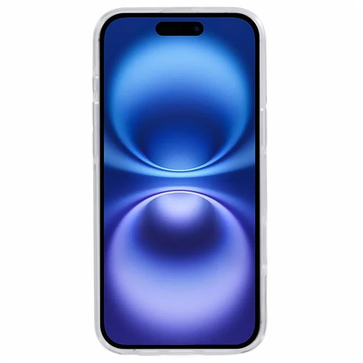 For iPhone 16 Plus Case TPU Frame Clear Acrylic Back Phone Cover with PET Film