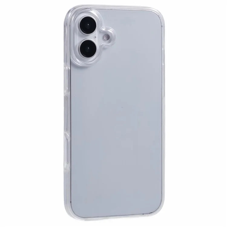 For iPhone 16 Case TPU Frame Clear Acrylic Back Phone Cover with PET Film