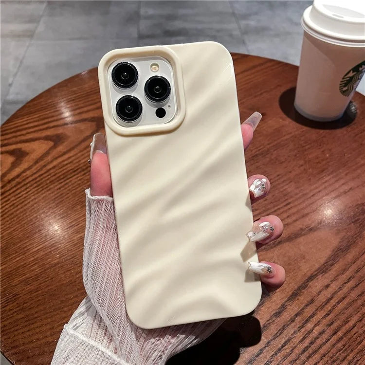 For iPhone 16 Pro Case Simple Style Protective Soft TPU Case Wave Pattern Shockproof Slim Phone Cover