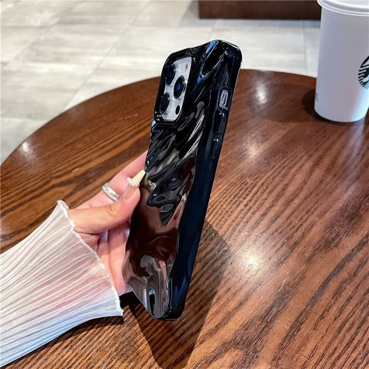 For iPhone 16 Pro Case Simple Style Protective Soft TPU Case Wave Pattern Shockproof Slim Phone Cover