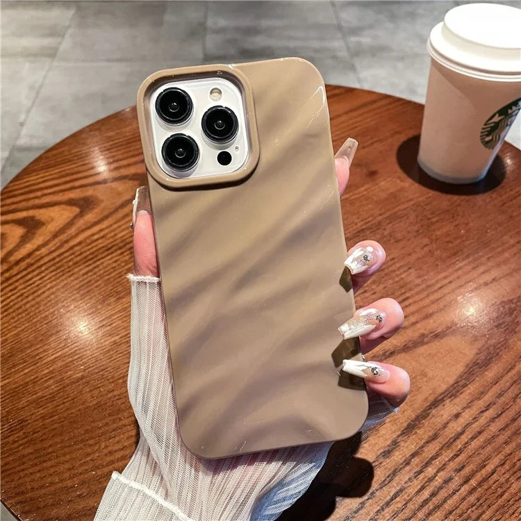 For iPhone 16 Pro Case Simple Style Protective Soft TPU Case Wave Pattern Shockproof Slim Phone Cover