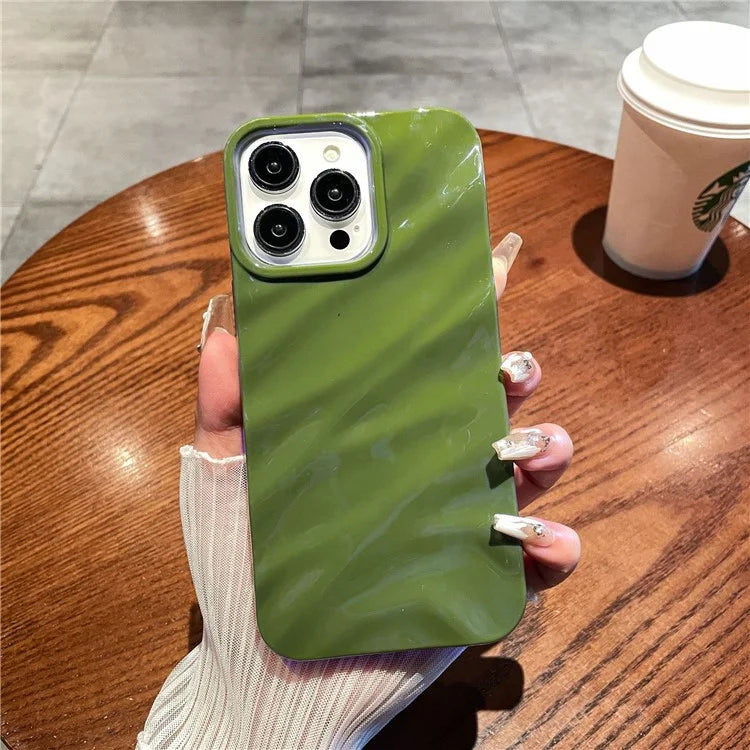 For iPhone 16 Pro Case Simple Style Protective Soft TPU Case Wave Pattern Shockproof Slim Phone Cover
