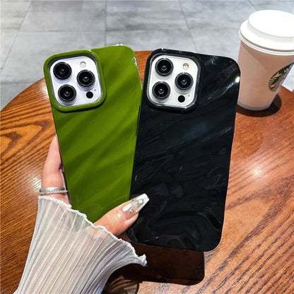 For iPhone 16 Pro Case Simple Style Protective Soft TPU Case Wave Pattern Shockproof Slim Phone Cover