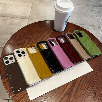 For iPhone 16 Pro Case Simple Style Protective Soft TPU Case Wave Pattern Shockproof Slim Phone Cover