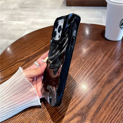 For iPhone 16 Pro Case Simple Style Protective Soft TPU Case Wave Pattern Shockproof Slim Phone Cover