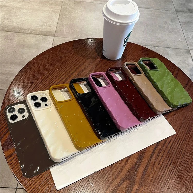 For iPhone 16 Pro Case Simple Style Protective Soft TPU Case Wave Pattern Shockproof Slim Phone Cover