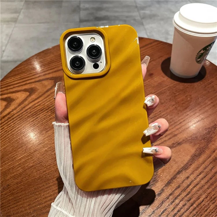 For iPhone 16 Pro Case Simple Style Protective Soft TPU Case Wave Pattern Shockproof Slim Phone Cover