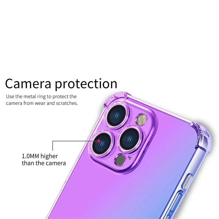 For iPhone 16 Pro Max Case Gradient Color TPU Phone Case Anti-Drop Phone Cover