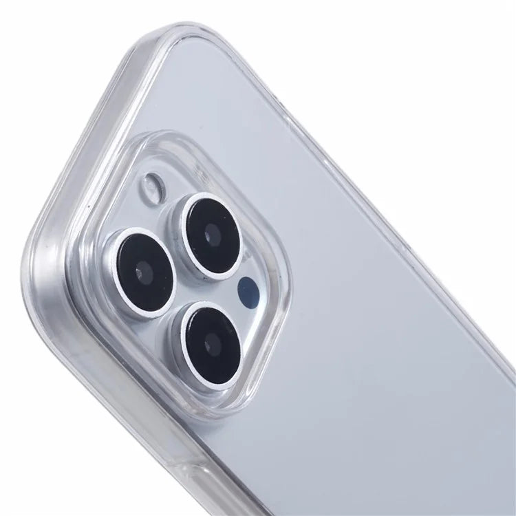 For iPhone 16 Pro Max Case TPU Frame Clear Acrylic Back Phone Cover with PET Film