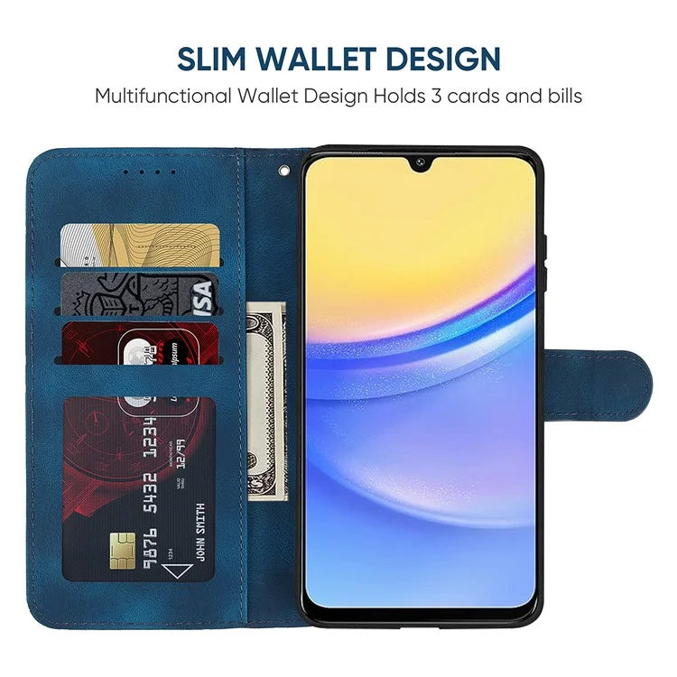 For Samsung Galaxy A16 5G Stand Case Line Pattern Leather Phone Cover