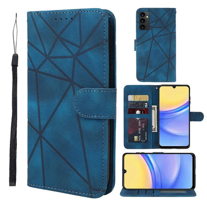 For Samsung Galaxy A16 5G Stand Case Line Pattern Leather Phone Cover