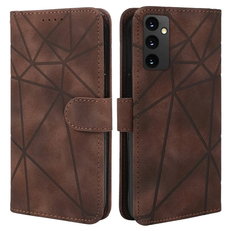 For Samsung Galaxy A16 5G Stand Case Line Pattern Leather Phone Cover