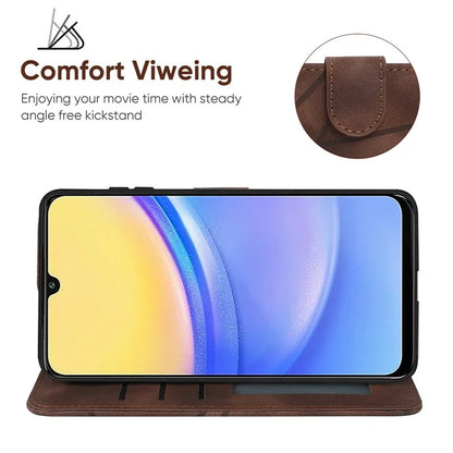 For Samsung Galaxy A16 5G Stand Case Line Pattern Leather Phone Cover
