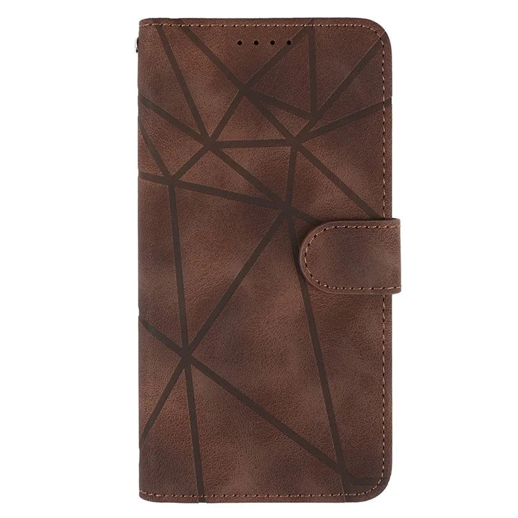 For Samsung Galaxy A16 5G Stand Case Line Pattern Leather Phone Cover