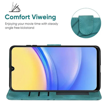 For Samsung Galaxy A16 5G Stand Case Line Pattern Leather Phone Cover