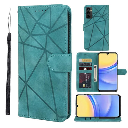 For Samsung Galaxy A16 5G Stand Case Line Pattern Leather Phone Cover