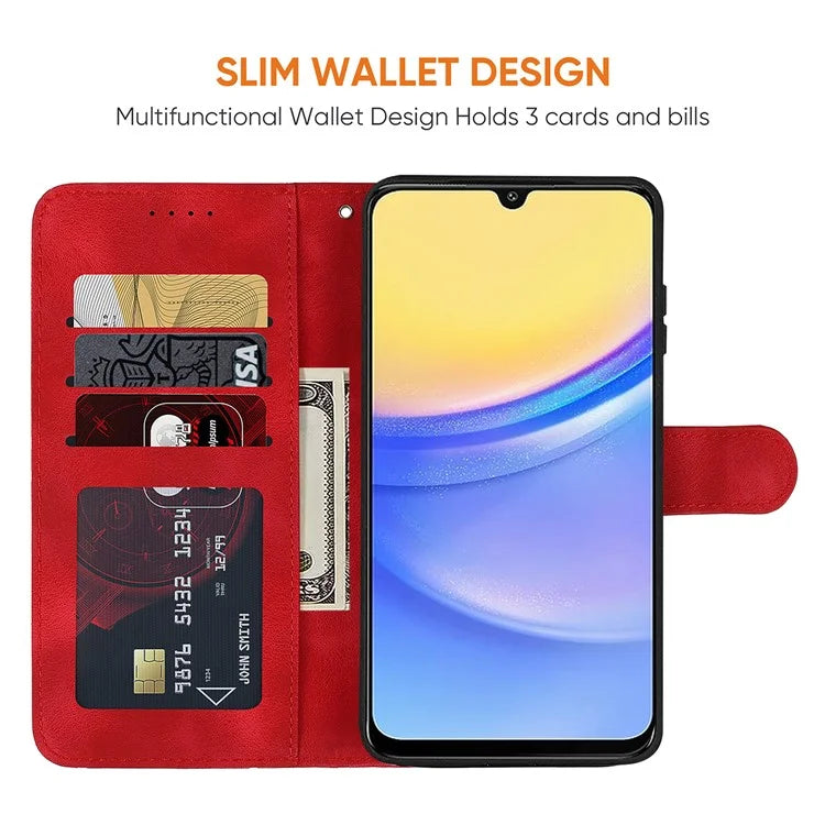 For Samsung Galaxy A16 5G Stand Case Line Pattern Leather Phone Cover