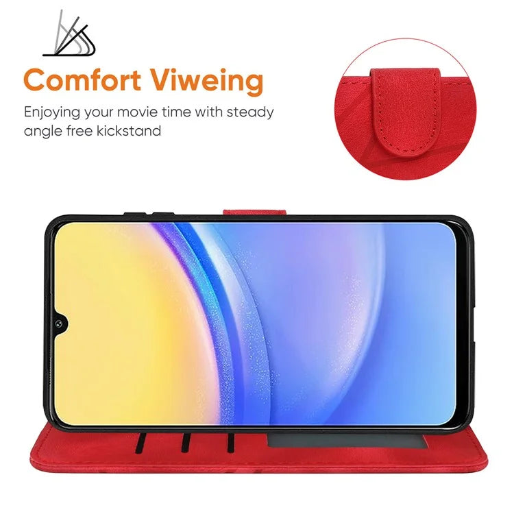 For Samsung Galaxy A16 5G Stand Case Line Pattern Leather Phone Cover