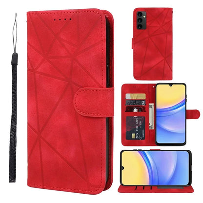 For Samsung Galaxy A16 5G Stand Case Line Pattern Leather Phone Cover
