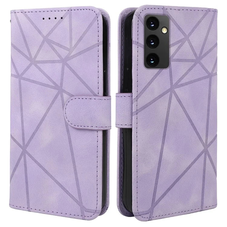 For Samsung Galaxy A16 5G Stand Case Line Pattern Leather Phone Cover
