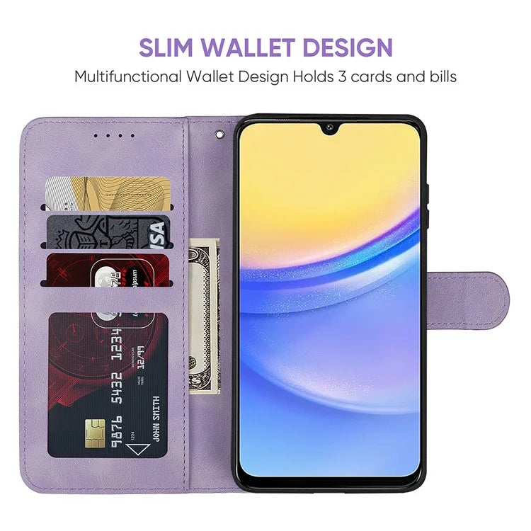 For Samsung Galaxy A16 5G Stand Case Line Pattern Leather Phone Cover