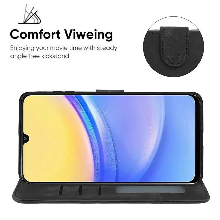 For Samsung Galaxy A16 5G Stand Case Line Pattern Leather Phone Cover