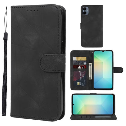 For Samsung Galaxy A06 Stand Case Line Pattern Leather Phone Cover