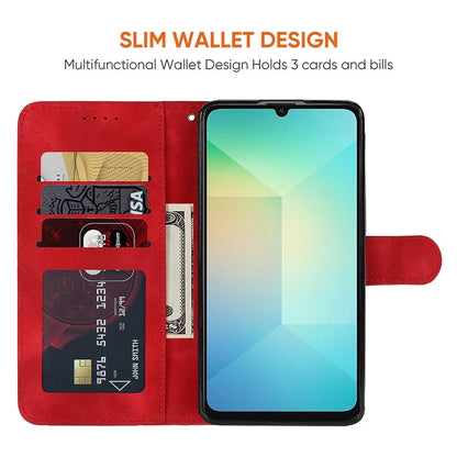 For Samsung Galaxy A06 Stand Case Line Pattern Leather Phone Cover