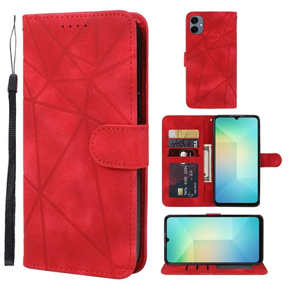 For Samsung Galaxy A06 Stand Case Line Pattern Leather Phone Cover
