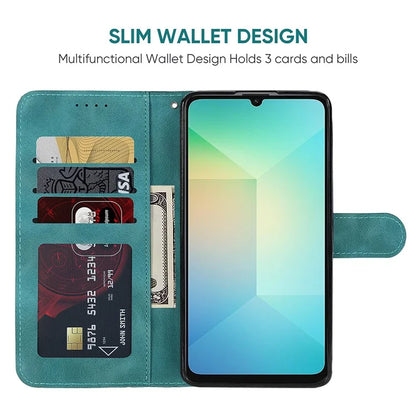 For Samsung Galaxy A06 Stand Case Line Pattern Leather Phone Cover