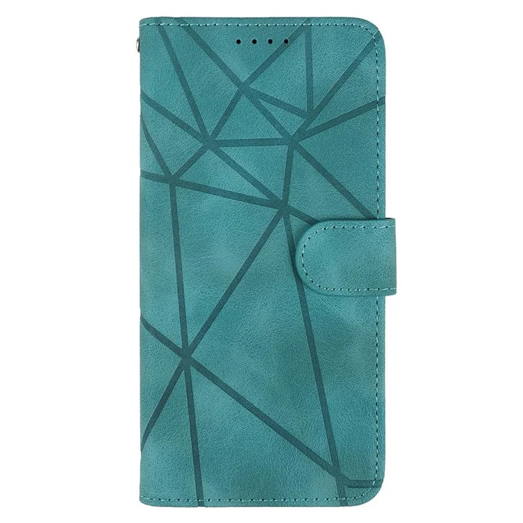 For Samsung Galaxy A06 Stand Case Line Pattern Leather Phone Cover