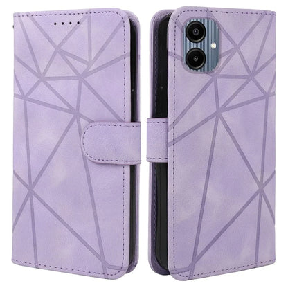 For Samsung Galaxy A06 Stand Case Line Pattern Leather Phone Cover