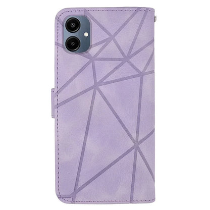 For Samsung Galaxy A06 Stand Case Line Pattern Leather Phone Cover