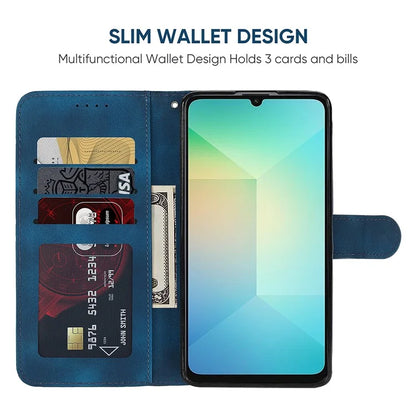 For Samsung Galaxy A06 Stand Case Line Pattern Leather Phone Cover